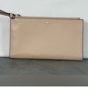Kate Spade Taupe Leather Clutch